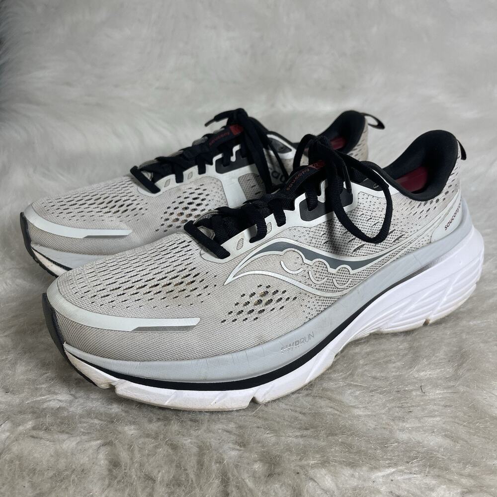 Saucony Guide 18 PWRRUN Men’s 10.5 Running Shoes White Gray S20998-160